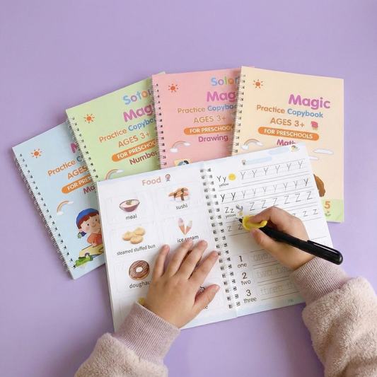 Magic Practice Copybook (4 Book + 1 pen & Refills)