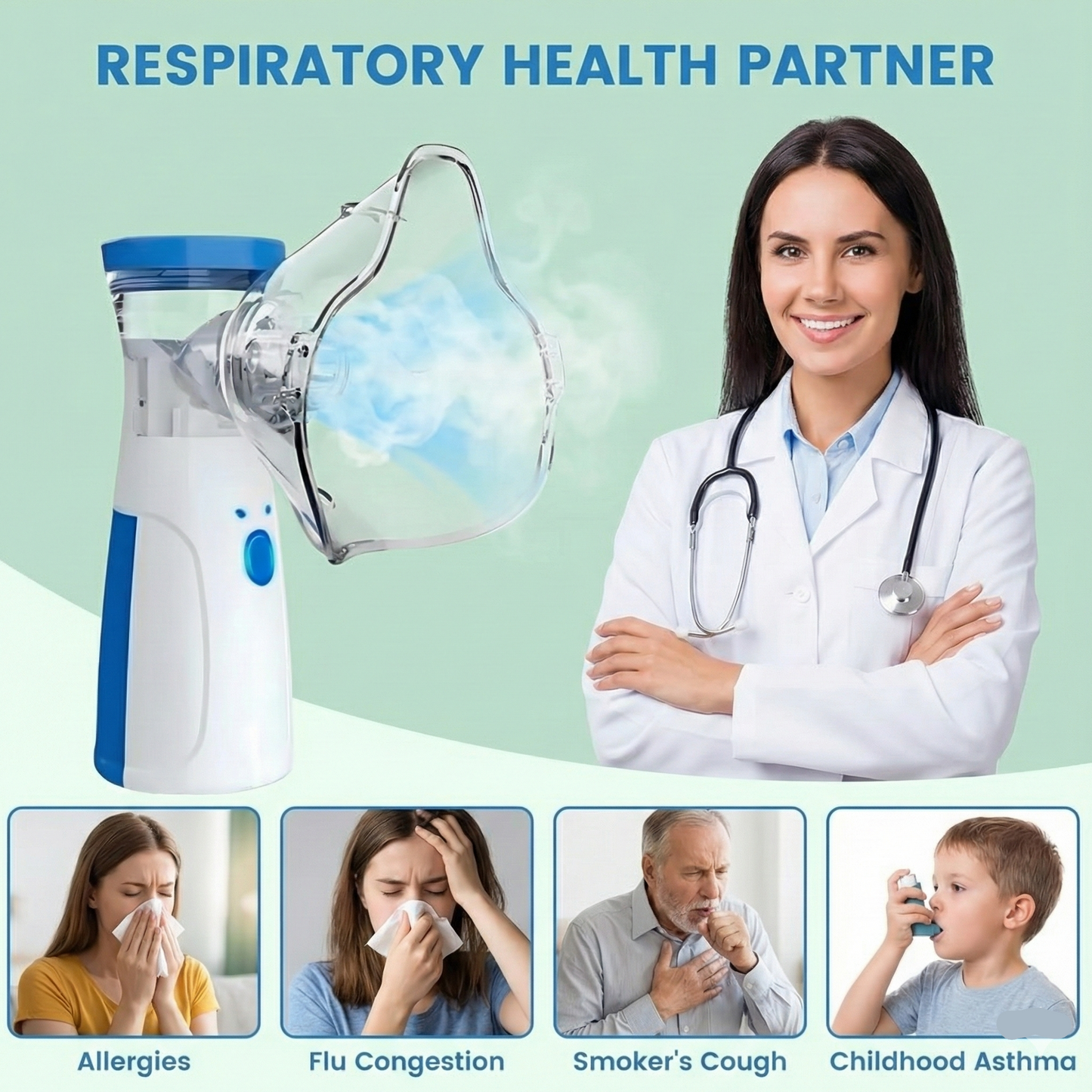 Portable Ultrasonic Rechargeable Mesh Nebulizer Machine