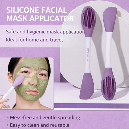 Double-Headed Silicone Mask Brush – Facial Cleansing & Mask Application Tool (1 Pc)