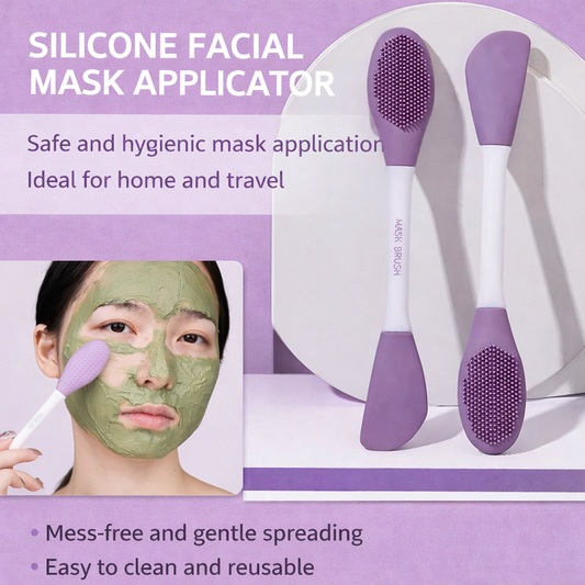 Double-Headed Silicone Mask Brush – Facial Cleansing & Mask Application Tool (1 Pc)