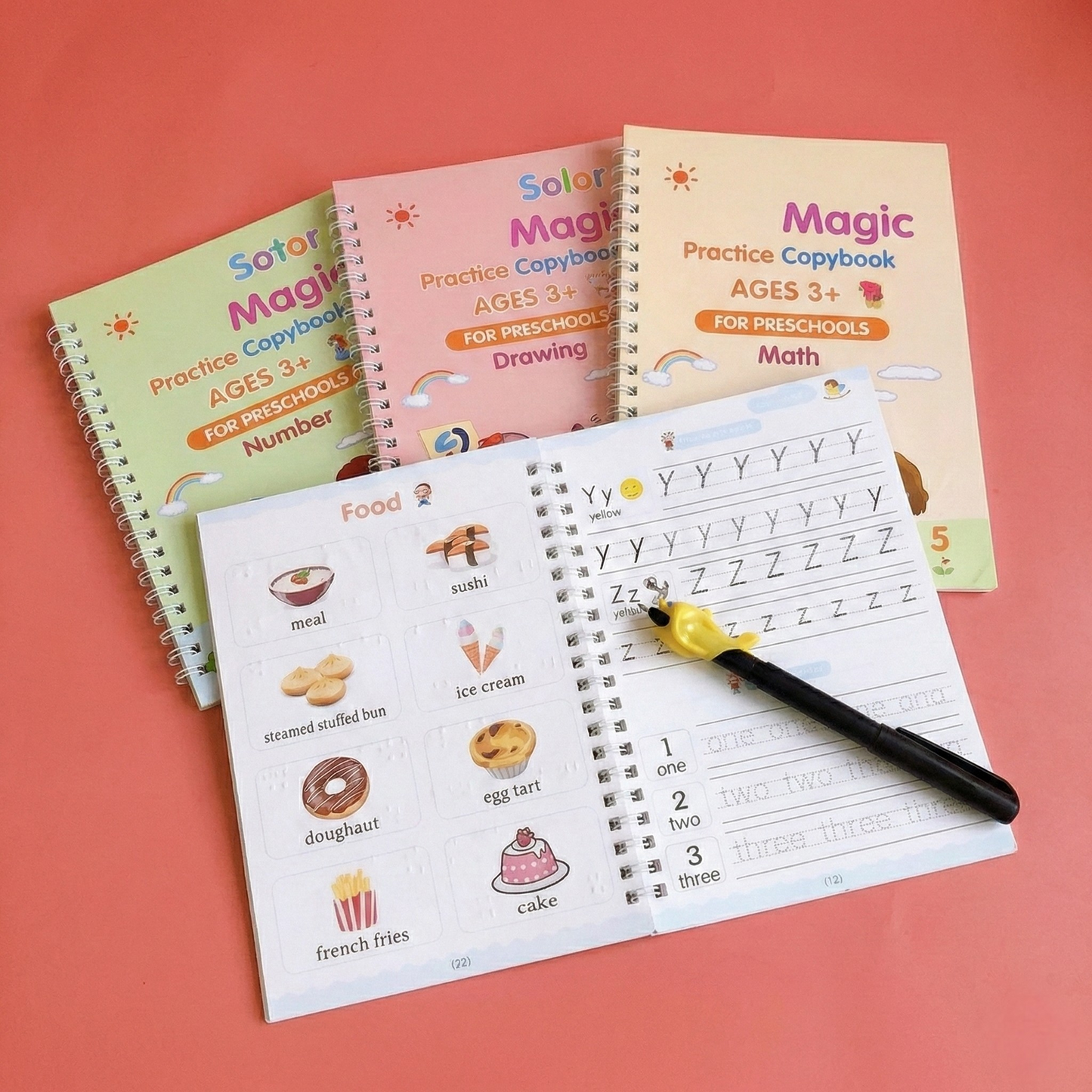 Magic Practice Copybook (4 Book + 1 pen & Refills)