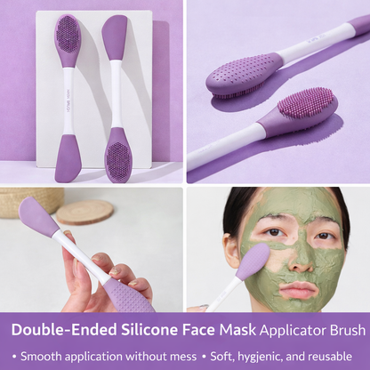 Double-Headed Silicone Mask Brush – Facial Cleansing & Mask Application Tool (1 Pc)