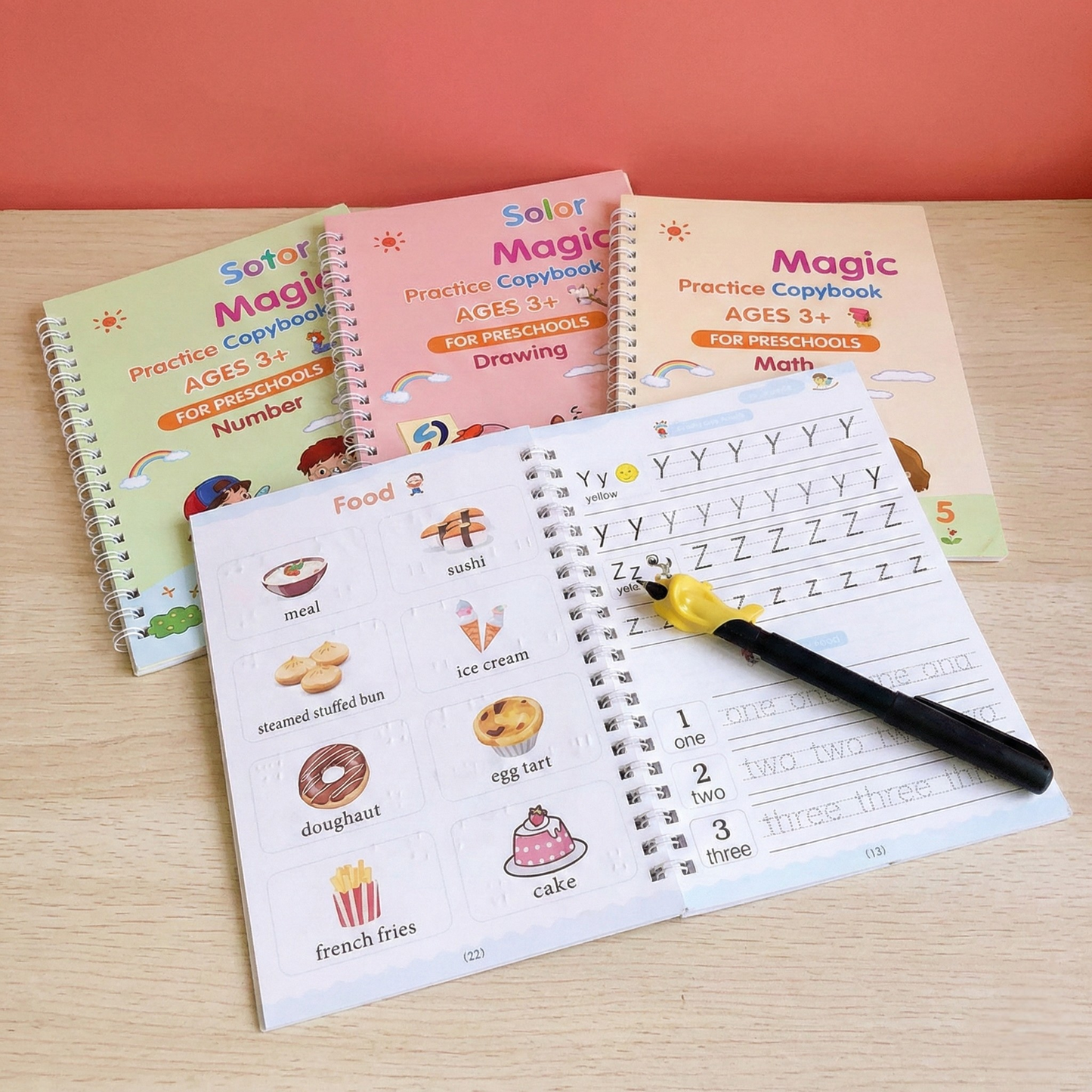 Magic Practice Copybook (4 Book + 1 pen & Refills)