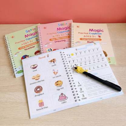 Magic Practice Copybook (4 Book + 1 pen & Refills)