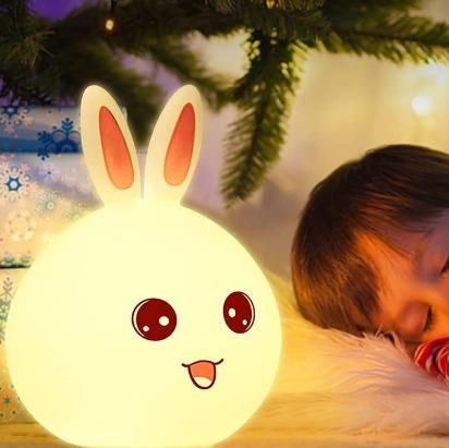 Silicone Open Eye Bunny Touch Lamp