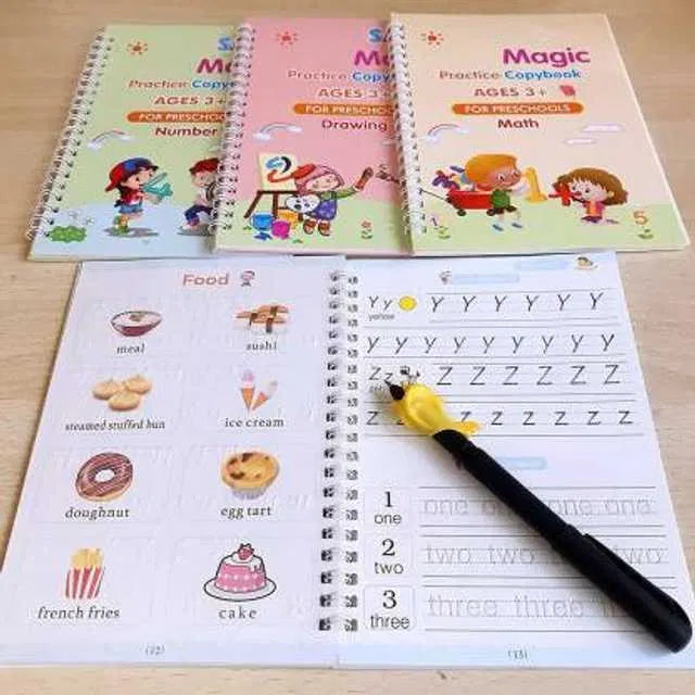 Magic Practice Copybook (4 Book + 1 pen & Refills)