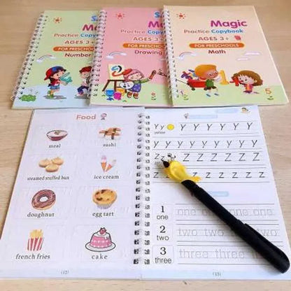 Magic Practice Copybook (4 Book + 1 pen & Refills)
