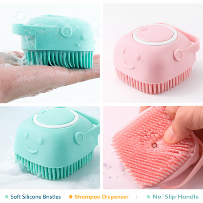SCRUBBING Soft Silicone Bath Brush With Hooks Baby Showers silicon Cleaning Brushes